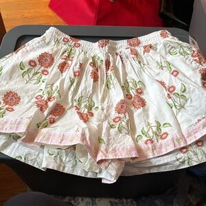 NWT- Floral White floaty shorts with Pink and Orange Accents